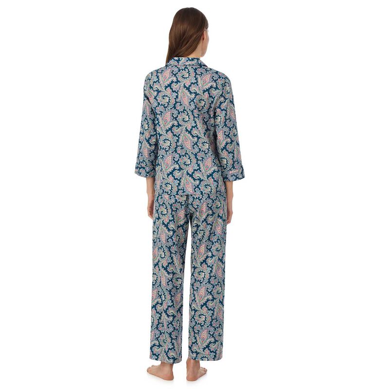 Lauren Ralph Lauren Cotton Lawn 3/4 Sleeve Notch Collar Pajama Set image number 1